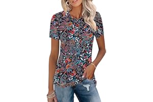 TFSDOD Womens Golf Polo Shirts Collared Short Sleeve T Shirt Lightweight Moisture Wicking Polo Casual 3 Buttons Outfits