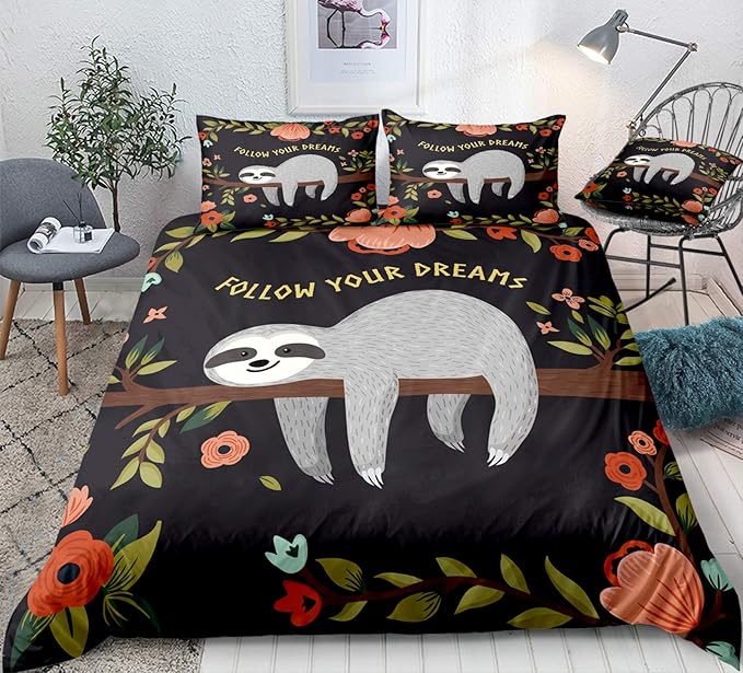 Amazon.com: Floral Sloth Bedding 