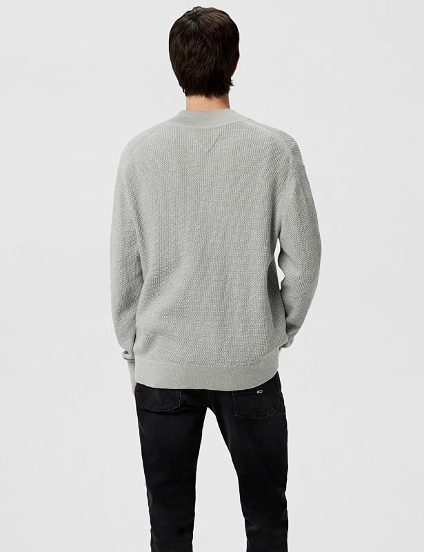 Cardigan avec Fermeture Éclair Homme Structure Baseball Zip Through sans Capuche, Gris (Light Grey Heather), 3XL — photo 3 sur 6