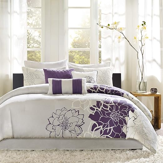 Unbranded Studio 17 Fresh Meadow Purple 5 Piece Full Queen Comforter Set Ymz006828 The Home Depot