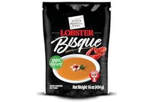 Knocean Foods Lobster Bisque - Creamy, Rich, and Flavorful Soup Made with 100% Natural Ingredients and Fresh Lobster from the North Atlantic Ocean, With a Simple to Prepare "Cook in Pouch" option - 5 x 16 oz bags