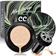 Mushroom Head Air Cushion CC Cream – Matte Make-up Base, Feuchtigkeit Spendend, Wasserdicht, Mit Pilz-Schwamm (03# Dunkler Hautton)