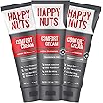 HAPPY NUTS Comfort Cream Deodorant For Men: Anti-Chafing Sweat Defense, Odor Control, Aluminum-Free Mens Deodorant & Hygiene Products for Men's Private Parts (3 PACK - UNSCENTED)