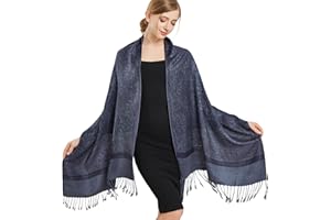 vimate Paisley Pashmina Shawl Scarf-Women's Soft Silky Double-side Jacquard Pashminas Wrap for Evening DressTravel Shawl
