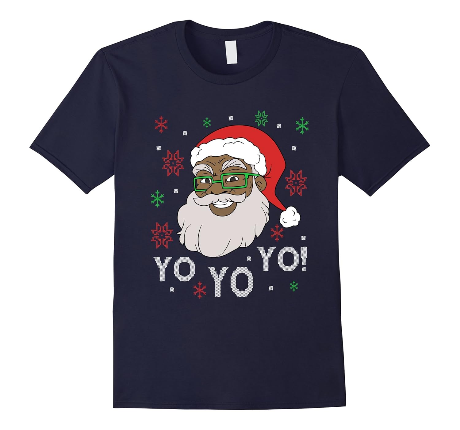 Yo Yo Yo Funny Black Santa Claus Christmas Xmas T-shirt-ANZ