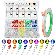 Pink Light Bulbs CACUINA 500Pcs 3MM/5MM LED Kit 5 Colors Diode Lights Assored Kit Bright Lighting Electronics Mini Led Lights