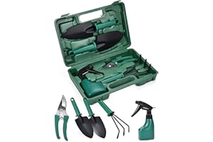 2wayz Garden Tool Set - 5-Piece Durable Gardening Hand Tools - 3x12x7-inch Gardening Kit with Portable Box and Carrying Case - Small Garden Planting Tools - Garden Essentials - Gift for Garden Lovers