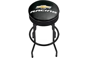 Trademark Gameroom Chevy Racing Chevrolet Black Ribbed Bar Stool