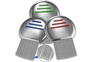 Lice Comb - (Pack of 3) Head Lice Treatment that's Individually Packaged Professional Stainless Steel Louse and Nit Combs Rem