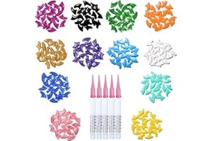 MiiOUU 10x Colors / 100 pcs Cat Nail Caps | Cat Claw Covers with Adhesives and Applicators | Alpha (M)