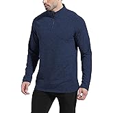JUNMAO 1/4 Zip Pullover Sweatshirts Men Long Sleeve Golf Shirts Quarter Zip Pullover