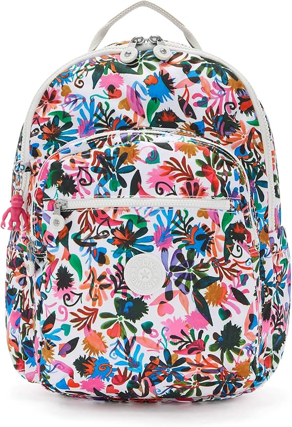 Kipling Seoul Large Printed 15" Laptop Backpack Berry Floral Buy