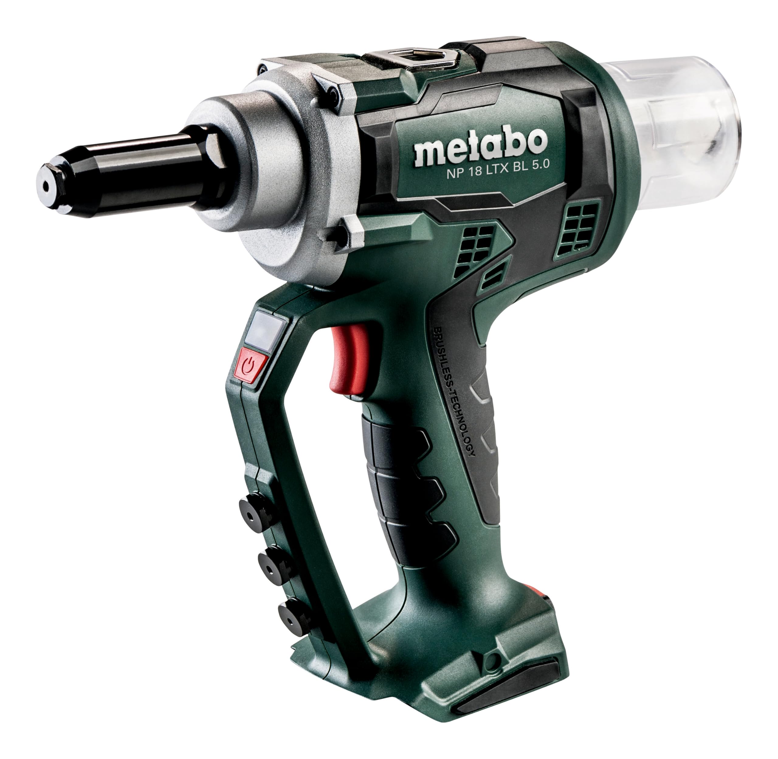 metabo NP 18 LTX BL 5.0 (619002840) Cordless Blind Rivet Gun 18V Li-Power in metaBOX 145 L, Green