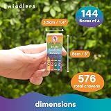 THE TWIDDLERS 144 Boxes Wax Crayons Kids Mixed Colours 576 Total view 3