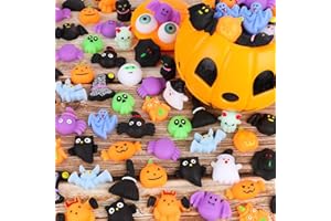 SUNPROUND 24 PCS Halloween Mochi Squishy Toys，Mini Fidget Toys Bulk for Kids, Party Favors Supplies, Halloween Treat Goody Bags Filler, Halloween Toys Decorations Stress Relief Toys