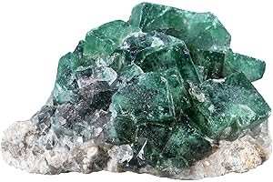 TUMBEELLUWA Natural Green Fluorite Crystal Cluster Geode Druzy Specimen Mineral Raw Stone for Healing, Witchcraft, Home Decor (301g-400g)