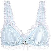Satini Sissy Frilly Lace Fitted Satin Bralette