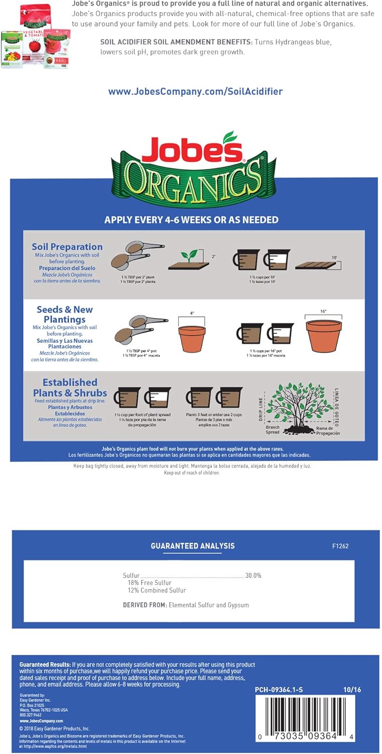 Jobe's Organics Soil Acidifier, 6 lb : Garden & Outdoor