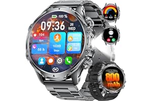 Military Smart Watch for Men (Answer/Make Calls), 1.85" Smartwatch with 800mAh Battery, 100+Sport Modes Fitness Watch, Heart 