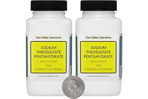 EISEN-GOLDEN LABORATORIES Sodium Thiosulfate Pentahydrate [Na2S3O3.5H2O] 99% AR Grade Powder 8 Oz in Two Bottles