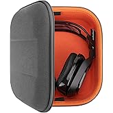 Geekria Shield Case for Large-Sized Over-Ear Headphones, Replacement Protective Hard Shell Travel Carrying Bag with Cable Storage, Compatible with Astro Gaming A50Gen4 (Microfiber Grey)