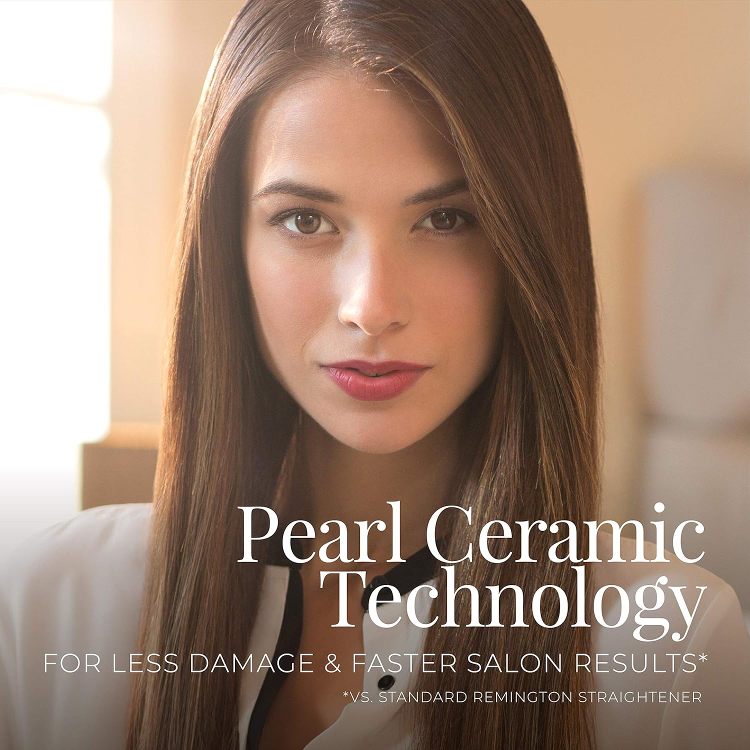 Remington S9520 Pro 2" Pearl Ceramic Flat Iron, Hair Straightener, Digital Controls + 9 Heat Settings, Black/Pink : Flattening Irons : Beauty