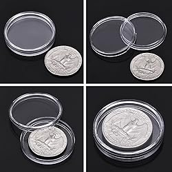 Hicarer 100 Pieces 30 mm Coin Capsules Clear