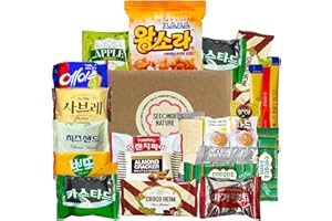 HOXY Journey of Asia Korean Snack Box 25 Count - Individually Wrapped Packs of Candy, Snacks, Chips, Cookies. Care Package Gift Box for Kids, Teens, Senior, Friends and Family