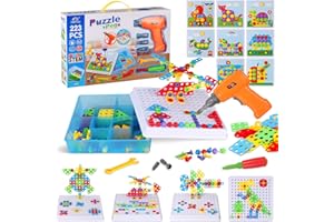 Haifeng 223 Pieces Kid Screwdriver Toy Set, Create and Design Drill kit, Magic Play Toolbox for Kids, Game Activities Center for Kids Ages 3-10 Years Old