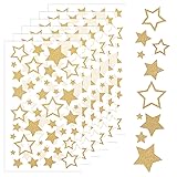 6 Sheets Star Stickers Glitter Christmas Sticker in
