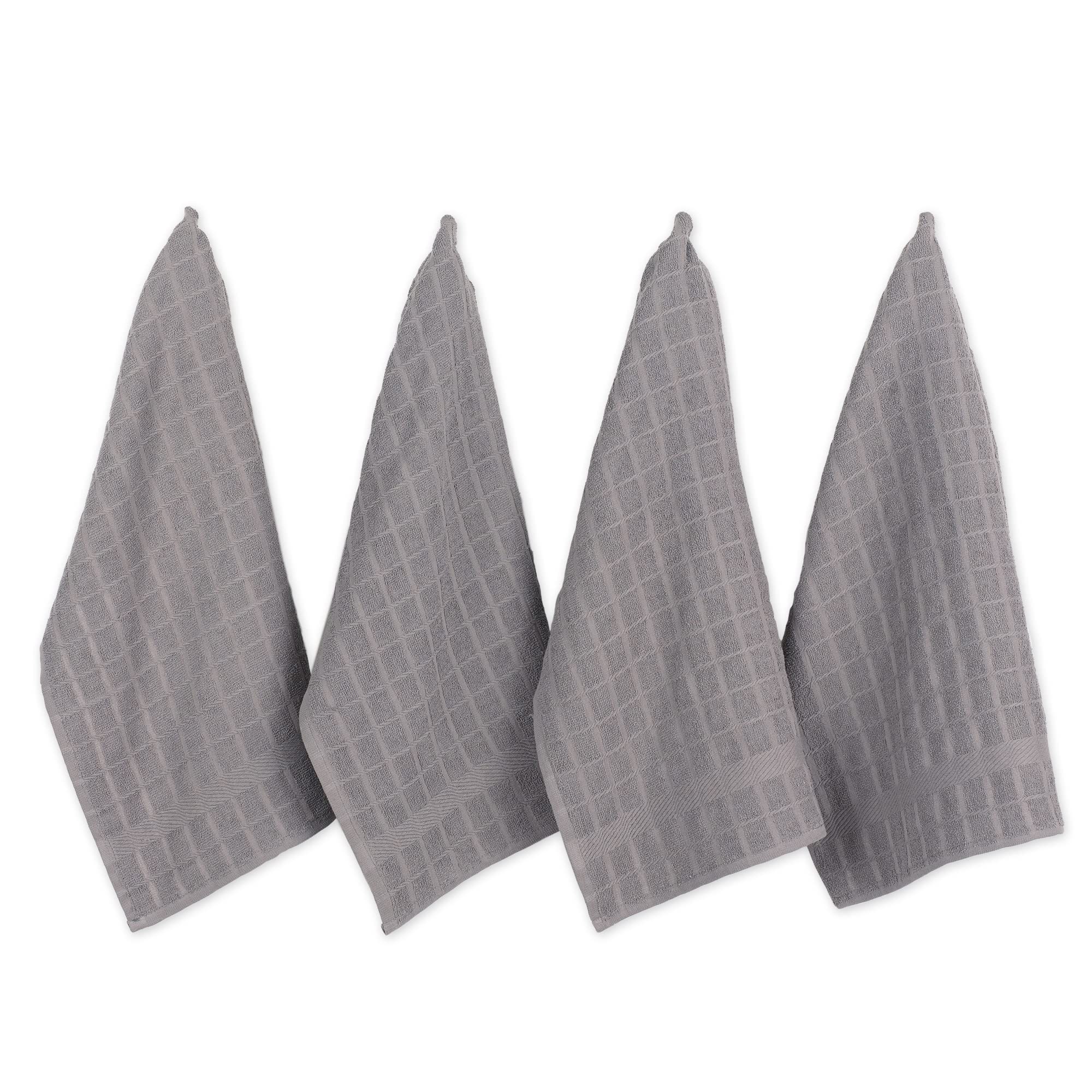 DII Windowpane Dishtowel Set, Cotton, Gray Solid, 16x26 โ image 1
