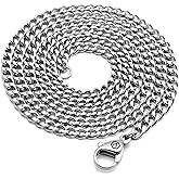 VENICEBEE® Best Stainless Steel Chain Medical Grade 316L Surgical Metal Curb Cuban Link 24" INCHES 3.3MM Wide Perfect Chain 24 inch + Pouch - HYPOALLERGENIC LEAD-FREE METAL