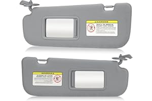 HKPARTS Left Driver & Right Passenger Side Sun Visor SunVisor Without Light for Hyundai Elantra 2011 2012 2013 2014 2015 852103X000TX 852203X000TX (Gray)