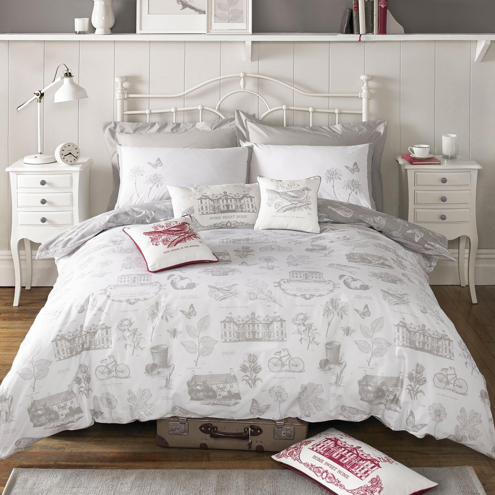 Ashley WildeKirstie Allsopp Bedding - Harriet Pebble Grey Bedding Range/Collection (Single Duvet Cover)