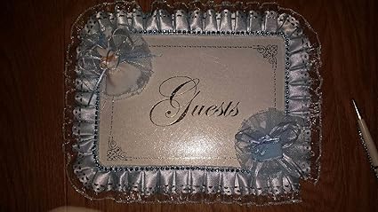 Amazon Com Blue Baby Boy Christening Baptism Theme Guest Book