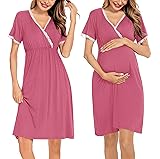 SWOMOG Women Lace Maternity Dress with Nursing