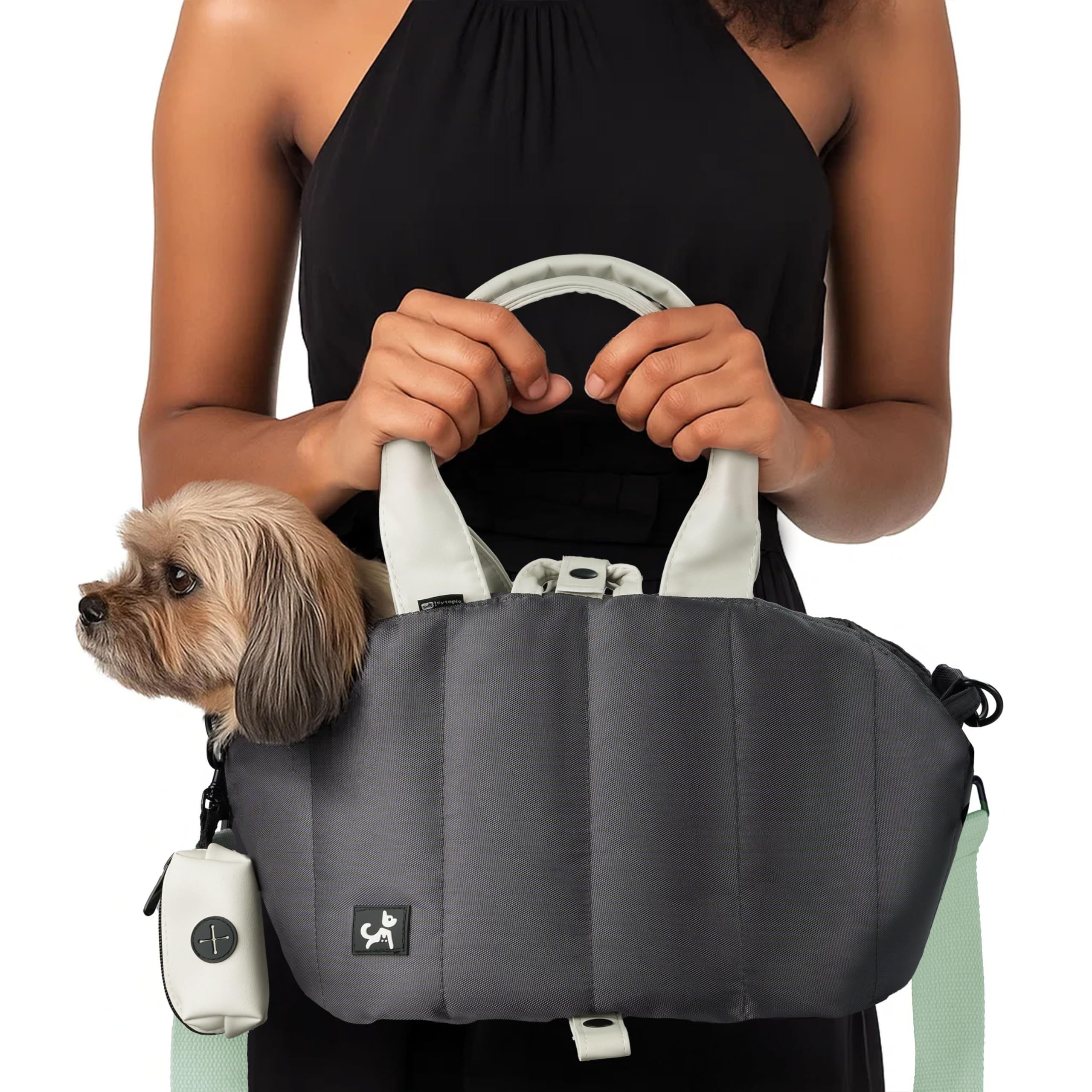 Photo 1 of Sytopia Small Dog Carrier Purse, Portable Pet Carrier Tote Carrier with Pockets, Adjustable Safety Leash, Waterproof Dog Travel Bag, Dark Grey