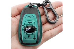 Kirsnda for Subaru Key fob Cover case with Keychain,Texture Soft TPU Key case/Skin,4-Buttons fit BRZ Legacy Outback Ascent Crosstrek Forester WRX Remote Key Vehicle Accessories(Green)