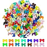 Mini Bows for Crafts, 250 PCS Fabric Bows for Crafting Decoration Clothes Ornament,Satin Ribbon Tiny Bow DIY Embellishments DIY Accessories Theme Party