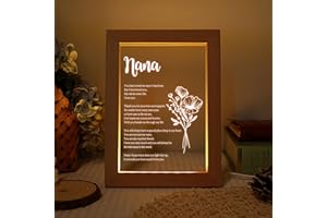 Uniquilling Mothers Day Gifts for Nana Gifts, Nana Birthday Gift from Grandkids, Best Nana Gifts, Acrylic USB Low Power Night Lamps a Letter to My Nana Grandma Gifts-S