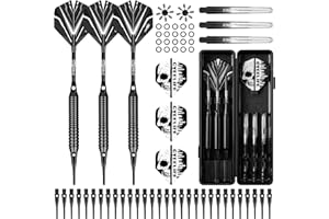 CyeeLife Soft tip Darts Set with Brass Barrel,Professional Darts Plastic Tip,Aluminum/PC Shafts + 6 Flights + 30 Soft Tip + 2