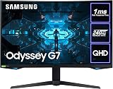Samsung Odyssey G7 27" 1440p 240Hz Curved QLED Gaming Monitor Gsync HDR600 view 1
