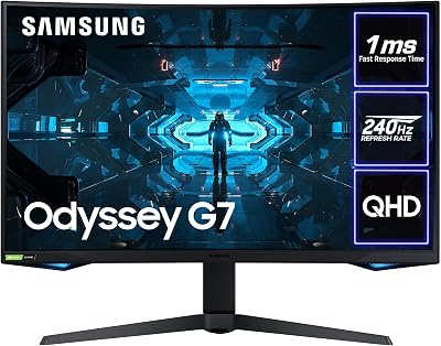 Samsung Odyssey G7 27" 1440p 240Hz Curved QLED Gaming Monitor Gsync HDR600