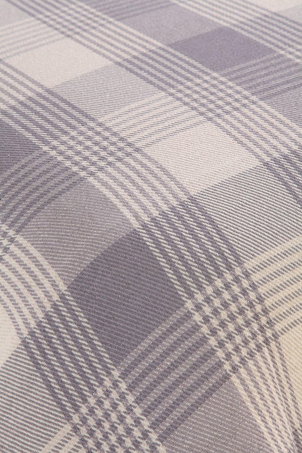 EHC Premium Reversible 100% Cotton Large 225 x 250 cm Tartan Throws for Sofa Bedspread, Grey, Grey / Natural, King(225 x 250 cm) - Image 5