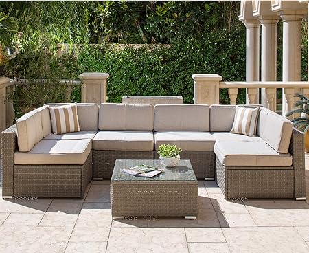 Amazon.com: Solaura Juego de muebles de exterior de 5 – 7 ...