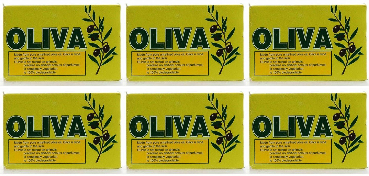 Oliva - Olive oil soap bar - 6 X 125g - 6 pack Bundle - Packaging May Vary