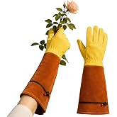 SAWIDIER Gardening Gloves Thorn Proof for Women &amp; Men, Breathable Long Leather Garden Gloves for Rose &amp; Cactus Pruning, Adjustable Cuff, Gardening Gifts &amp; Tools
