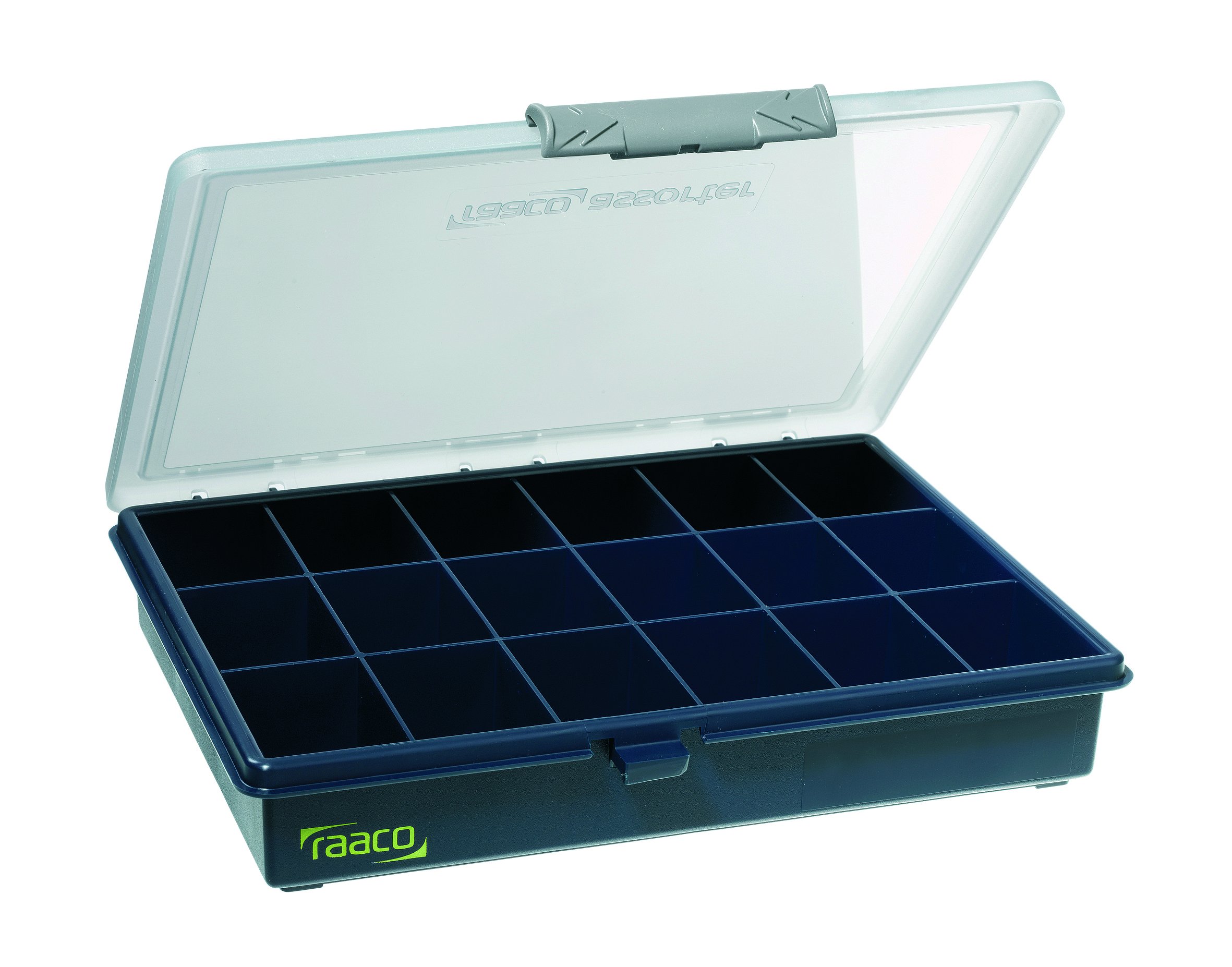 Raaco 136167" Assorter PSC 5-18" Compartment Box, Blue/Transparent