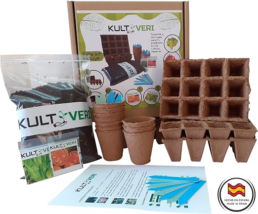KULTIVERI Set de Cultivo de Lechugas y Tomates de 35 Piezas ...