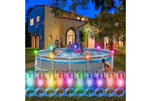 SPYONG Solar Pool Lights for Frame Above Ground Pools, Upgraded Super Bright RGB Color Light, Waterproof Frame Pool Decoration, for Frame Swimming Pools, Trampoline, Outdoor Decor(10 Packs)